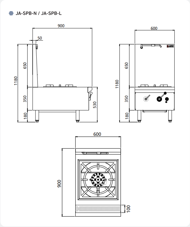 JASPER Stockpot Boiler Duckbill burner: 18 jets LPG (JA-SPB-L)