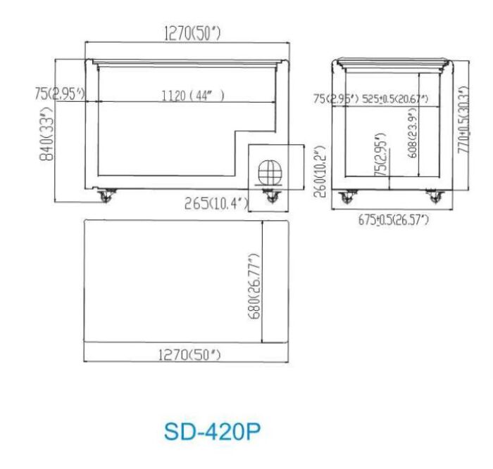 GLASS TOP CHEST FREEZER 420P SD-420P