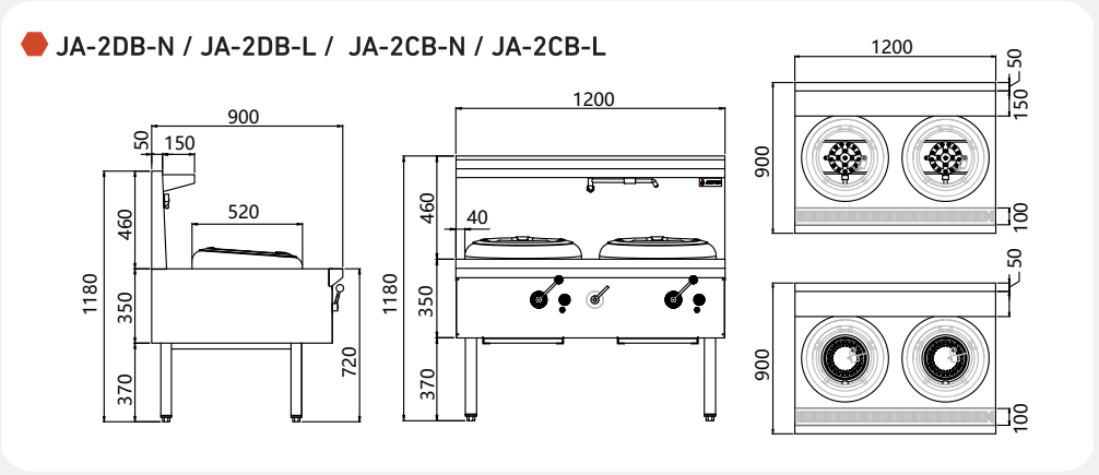 Jasper Double Wok (duckbill burner) NG - JA-2DB-N