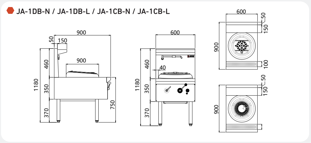 Jasper Single Wok (chimney burner) LPG - JA-1CB-L