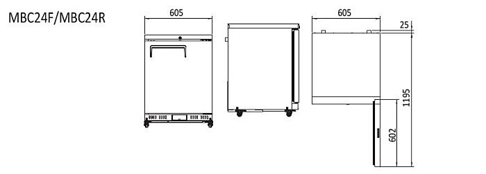 CHILLER FREEZER CABINET SOLID DOOR - MBC24F MBC24F